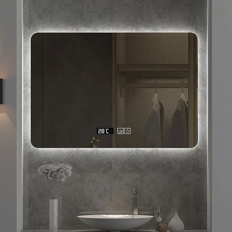 Bathroom Mirror Led - 24x32inch Square LED Bathroom Mirror Anti-Fog