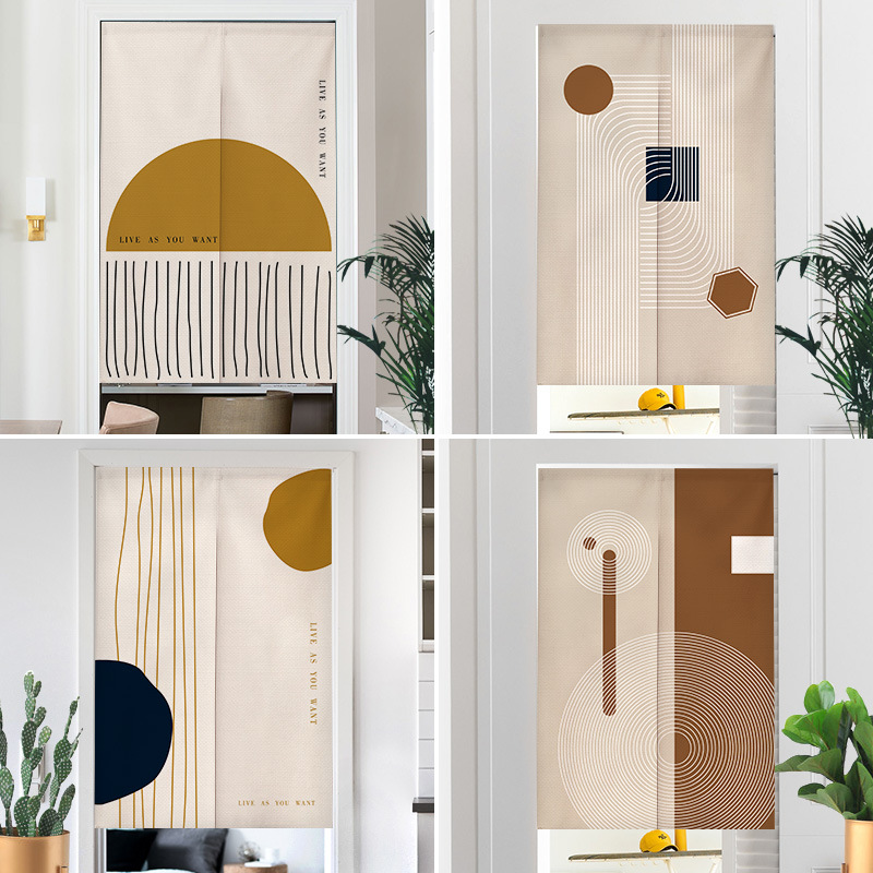 Japan Bathroom.Home - Wabi-sabi Style Door Curtain Simple Striped