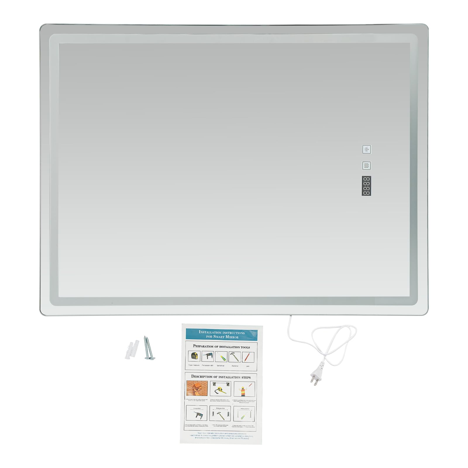 Bathroom Mirror Led - LED Bathroom Wall Mirror, 500x700mm Smart