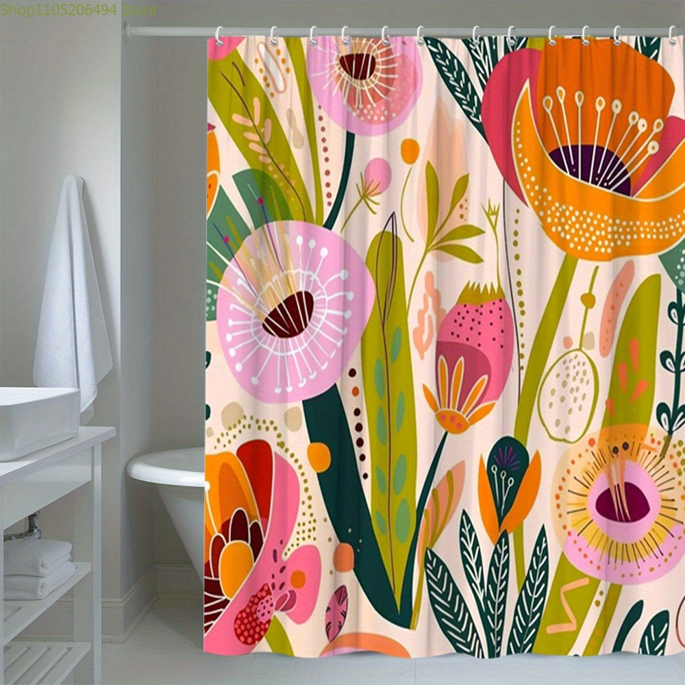 Vibrant Floral Pattern Shower  - Home Bathroom Decor Ideas review and price