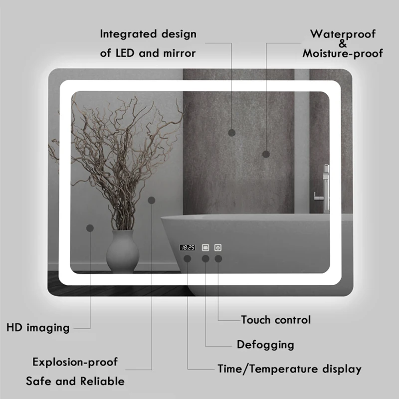 Bathroom Mirror 70x90 cm Recta - Bathroom Mirror Led review and price