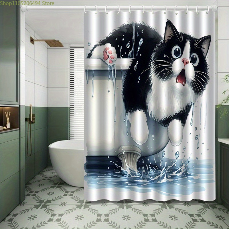 Funny Cat Jumping from Bathtub - Home Bathroom Decor Ideas review and price