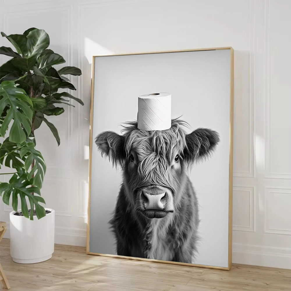 Highland Cow Otter Cat  Raccoo - Home Design Bathroom review and price