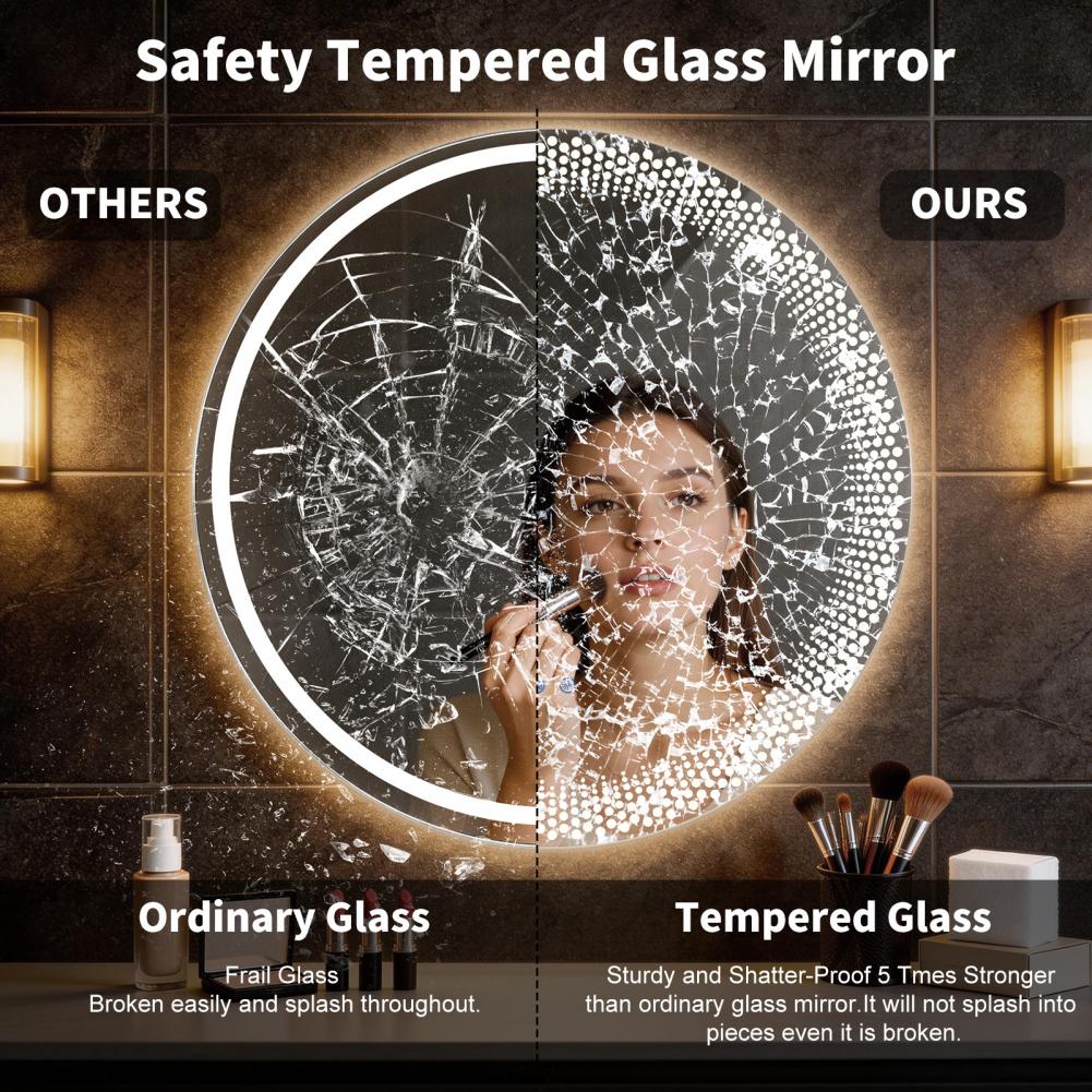 Round LED Bathroom Mirror 3 Co - Bathroom Mirror Led review and price