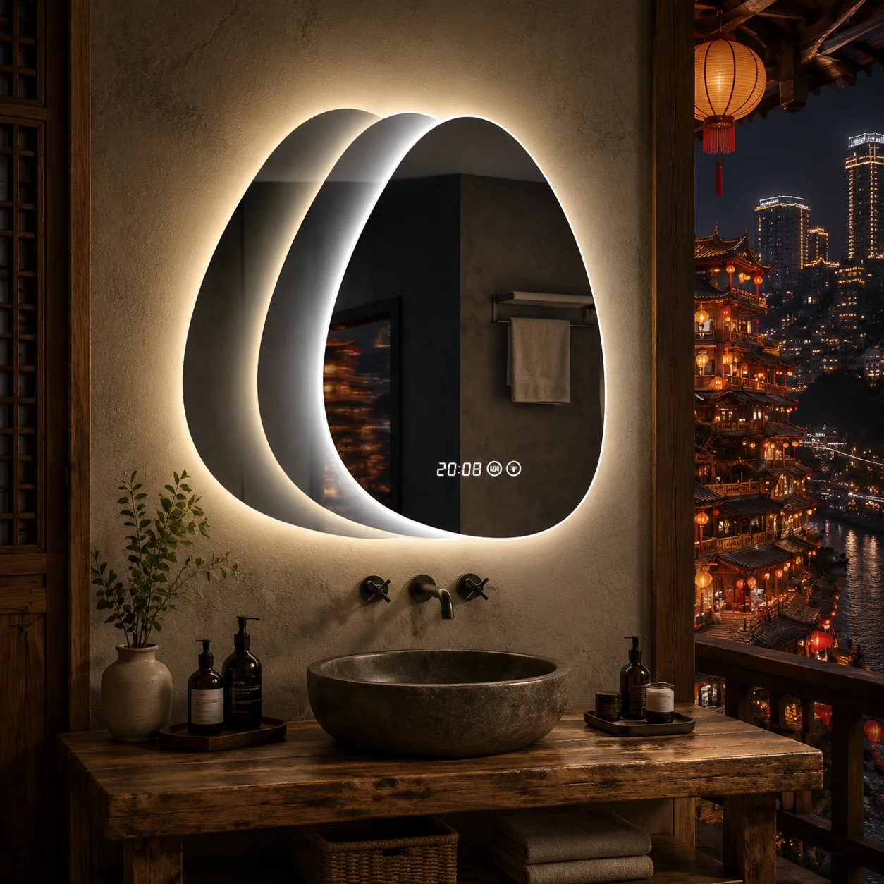 Irregular Shape Smart LED Bath - Bathroom Mirror Led review and price