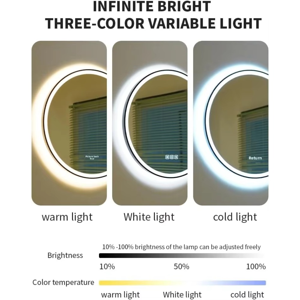 Modern 20-Inch Round Aluminum  - Bathroom Mirror Led review and price
