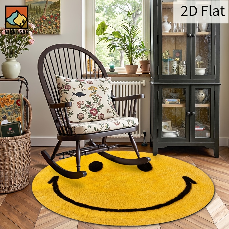 2D Round Flannel Rug Smiley Fa - Home Bathroom Carpet review and price