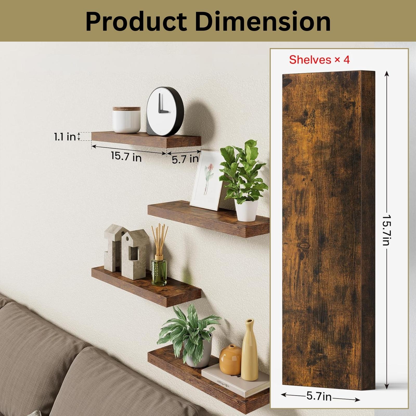 4Pcs Floating Shelves Wall Mou - Home Bathroom Organizer review and price