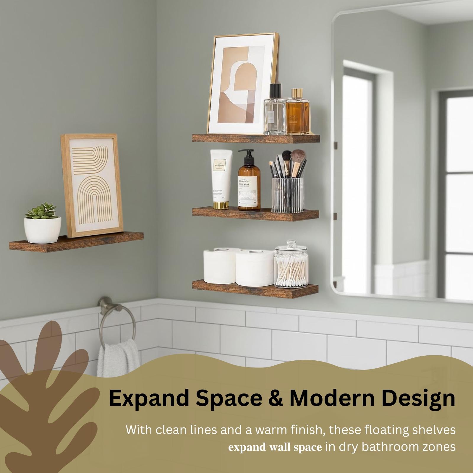 4Pcs Floating Shelves Wall Mou - Home Bathroom Organizer review and price