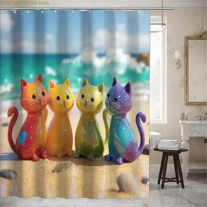 Colorful Rainbow Cats Shower C - Home Bathroom Decor Ideas review and price