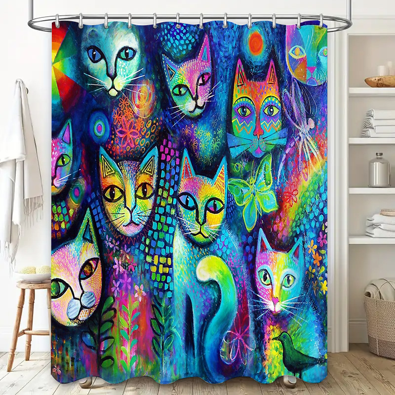 Cat Shower Curtain Artistic An - Home Bathroom Decor Ideas review and price