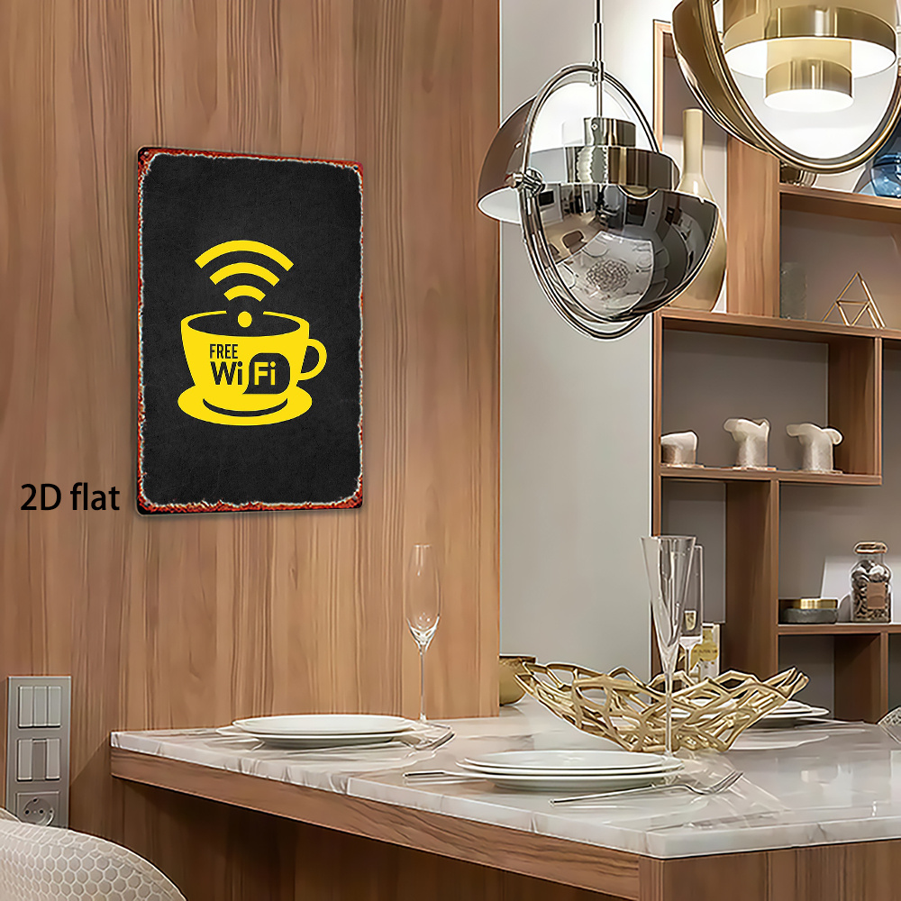 2D Vintage Metal Sign, WiFi Zo - Home Bathroom Decor Ideas review and price