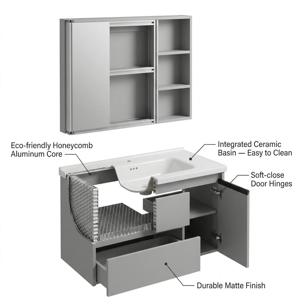 Bathroom CabinetModern Eco-Fri - Home Bathroom Vanity Combo review and price