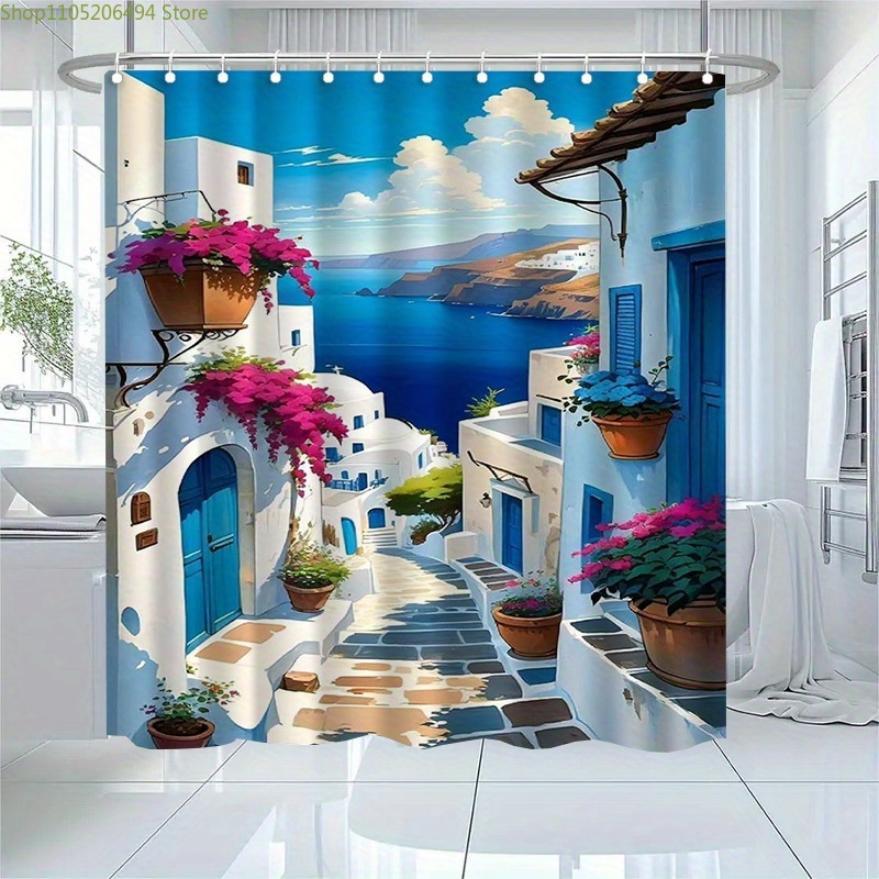 Santorini Greek Island Shower  - Home Bathroom Decor Ideas review and price