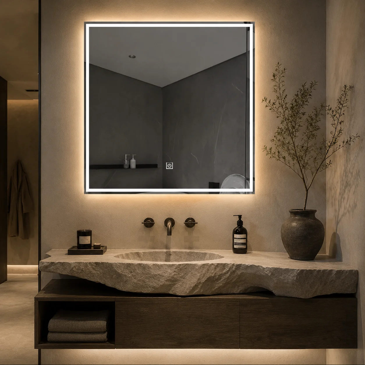 60 cm Bathroom Mirror with LED - Bathroom Mirror Led review and price